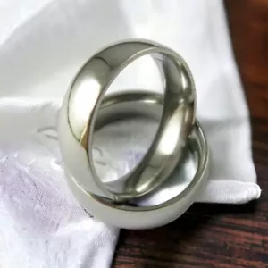 Anello in acciaio inox argento vestibilità fascia nuziale semplice 3 mm-6 mm taglie 5-12 - Foto 1 di 10