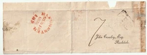 1822 ¿EN CAJA? CARTA DE RECIBO DE CANAL IMPRESA P P MANCHESTER JOSHUA DENTON AT DENTON - Imagen 1 de 2
