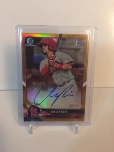2018 Bowman Chrome Chase Pinder Autograph Auto /50 Gold