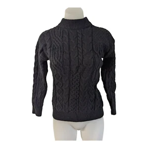 Vox Lux Womens Size Small Cable Knit Mock Neck Sweater Black Long Sleeves - Picture 1 of 11