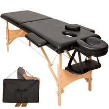 TecTake 401463 2 Zonen Massagetisch - Schwarz