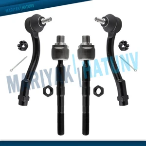 4PCS Front Steering Inner Outer Tie Rod End Set For 2006 2007-2011 Kia Rio Rio5 - Picture 1 of 8