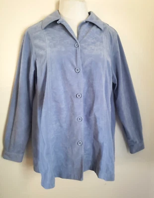 Top túnica gamuza azul talla M busto 41" manga larga, suave por maternidad Foto 1 de 4