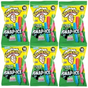 Warheads Extreme Sour Snap Ice Pops 10 Pack x 6 Freeze at Home Candy Lollies - Picture 1 of 22