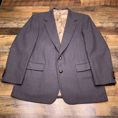 Abrigo deportivo vintage Oakton para hombre 42R gris lana a cuadros blazer Foto 1 de 4