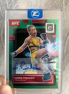 UFC Luana Pinheiro 2023 Panini - Donruss Optic Prizm auto Green 5/5 Bookend - Picture 1 of 2