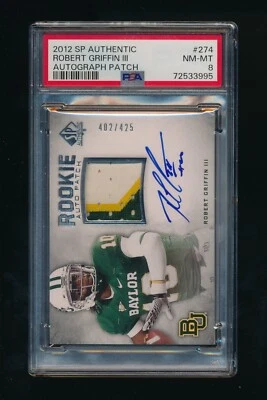 2012 SP Authentic Robert Griffin III Autograph Rookie Patch PSA 8 NM-MT 402/425 - Image 1 of 2