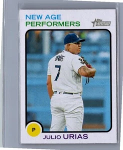 2022 Topps Heritage #NAP-16 Julio Urias Los Angeles Dodgers Baseball - Picture 1 of 2