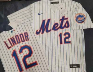 New York Mets LINDOR NIMMO DIAZ ALONSO SEAVER 100% Real SEWN Baseball JERSEY - Picture 1 of 18
