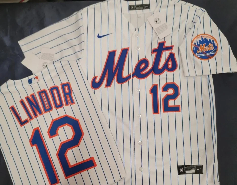 New York Mets LINDOR NIMMO DIAZ ALONSO SEAVER 100% Real SEWN Baseball JERSEY - Image 1 of 1