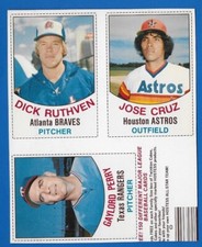 1977 Hostess full 'L'  panel -    Ruthven, Jose Cruz & Gaylord Perry    NRMT/MT+