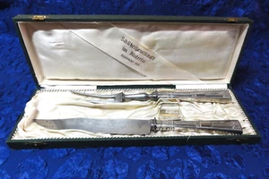 Zwilling Historismus Tranchier-Besteck, 1911 aus Hamburg, Silber-800‰ +Etui, Z=3 - Bild 1 von 14