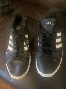 Adidas Men’s Sz 11 Cloudfoam Sneakers Shoes HWI 28Y001 Black/White 3 Stripes - Picture 1 of 11