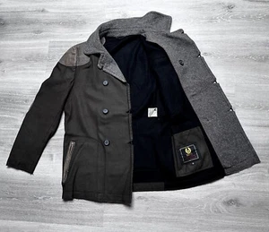 Belstaff Mantel Wolle Jacke Braun Lederdetails Gold Label Größe: 48 - Bild 1 von 13