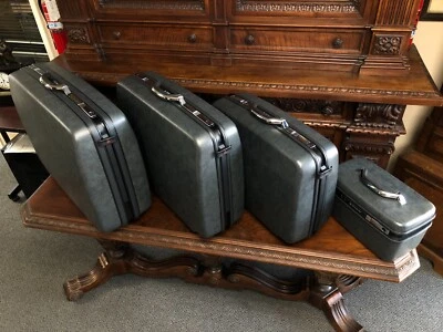 New UNUSED 1987 - SAMSONITE SILHOUETTE 4 LUGGAGE SET USA Gray - READ DESCRIPTION - Image 1 of 4