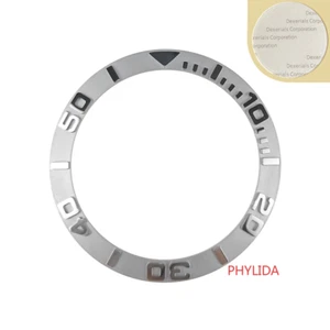 NEW 38mm Silver Ceramic Bezel Inserts For Yacht Master Style Fit SKX007 SKX009 - Picture 1 of 3