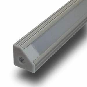 Profilo in Alluminio ad Angolo con Cover Opaco per Strice Led - Picture 1 of 1