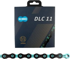 Cadena KMC DLC 11 - 11 velocidades, 118 eslabones, negra/celeste - Imagen 1 de 1