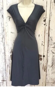 PATAGONIA Seabrook Bandha Twist Front Dress Womans Large Charcoal Casual Stretch - Picture 1 of 5