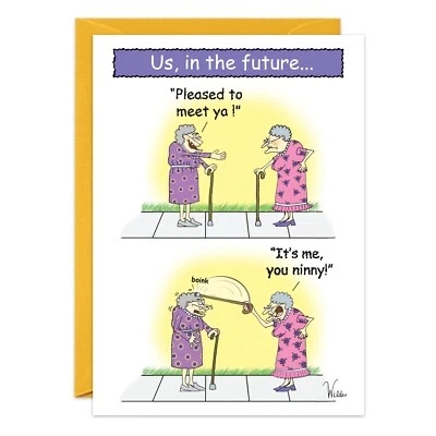 Humor Funny Us In The Future Birthday Card  Her Friend oatmeal studios - Image 1 of 2
