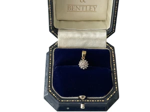 Diamond Pendant 9ct Gold Diamond Pendant White and Yellow Gold Pendant - Picture 1 of 14