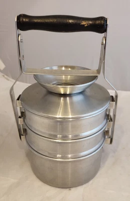 Henkelmann Demeta - ca. 390 g leicht - Camping - Rein Aluminium - 3 Behälter - Bild 1 von 4