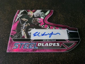 2025 Leaf Metal Legends- Ed Belfour - Blades of Steel Prismatic Pink Auto 1/5 - Picture 1 of 2
