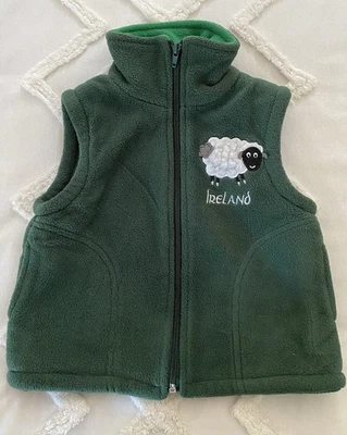 Chaleco polar verde cremallera completa Irish Farmyard Friends juvenil talla 3 oveja cordero usado en excelente estado Foto 1 de 4