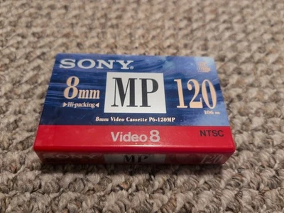 Sony 8mm MP 120 Video Cassette NTSC Tape Hi-packing New Sealed P6-120MP Metal - Image 1 of 4