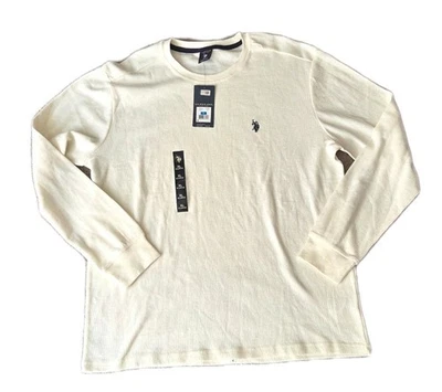 U.S. Polo Assn. Мужская рубашка с длинным рукавом с вырезом лодочкой тепловая ванильная подготовка - Изображение 1 из 4