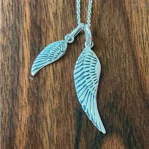 Sterling Silver Necklace with Bird Wings - 925 Stamped - 16 inches - NEW - Picture 1 of 10