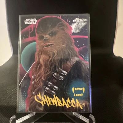 2025 Topps Chrome Star Wars Chewbacca Graffiti 21/25 - Image 1 of 2