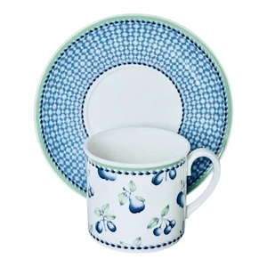 Juego de tazas y platillos Villeroy & Boch PROVENCE tejido azul fruta verde - Imagen 1 de 16