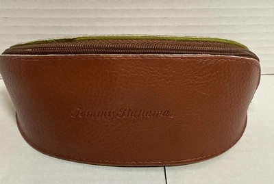 Tommy Bahama Gafas de sol Estuche Marrón Cuero Guijarro Suave Cremallera Semi-Duro Foto 1 de 4