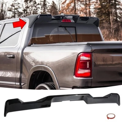 Glossy Black 1PC R Style Rear Roof Cab Spoiler Wing For 2019-2025 Dodge Ram 1500 - Image 1 of 4
