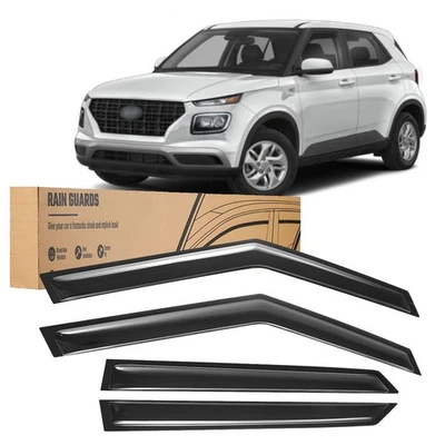 Para Hyundai Venue 2020-2025 Ventana Ventilación Visera Sol Lluvia Deflectores 4 un. Foto 1 de 4