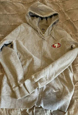 SAN FRANCISCO 49ERS Football NIKE Gray Hoodie Women's LARGE Sweatshirt NFL - Image 1 of 3