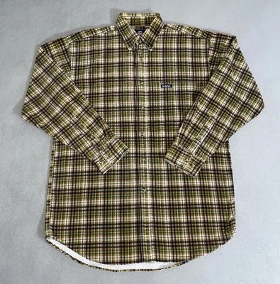 Винтажная клетчатая велюровая рубашка Karl Kani на пуговицах фланелевая размер M хип-хоп 90-е Y2K - Изображение 1 из 4