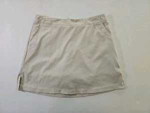 LADY HAGEN Women’s Golf Woven Zip Skort Shorts Khaki Bone Payote Sz 8 - Picture 1 of 4