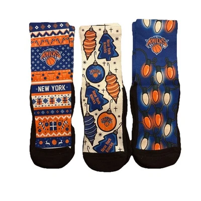 Lot 3 Pair New York NY Knicks Socks Christmas Holiday  - Image 1 of 2