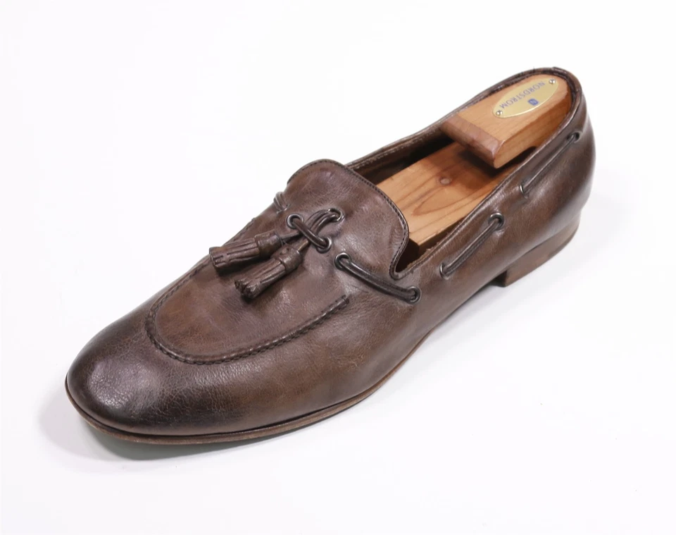 Prada Mens Brown Leather Tassel Loafers US 10 - Image 1 of 4