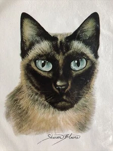 Litografia gatto siamese 6" x 8" litografia vintage Arthur A. Kaplan - Foto 1 di 6