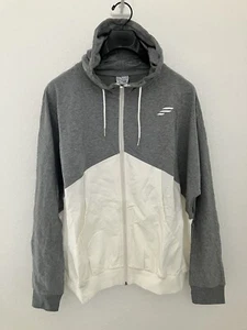 Fitwear Athletic White Grey Hoodie Track Jacket Size L Zip Up Fitness Gym Wear - Picture 1 of 8