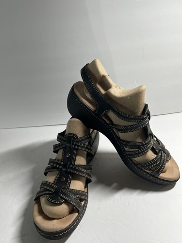 Sandali donna Clarks Collection Ultimate Comfort taglia 9 5 neri con cinturino in pelle