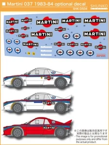 SHUNKO Decal Sheet 1:24 Scale Martini Lancia 037 1983-84 Option Decal # SHK-D504 - Picture 1 of 6