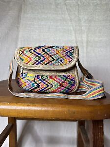 M.M.M. ARTESANIAS Made in Mexico Woven Shoulder Bag / Boho Purse Hippie