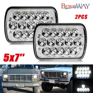 DOT Pair 5X7 7X6 LED Headlight Hi/Lo Beam Fits For Ford F250 F350 E150 E250 E350 - Picture 1 of 12