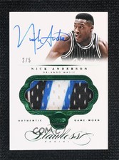 2013-14 Panini Flawless Patch Auto Emerald /5 Nick Anderson #PA-NA Patch Auto