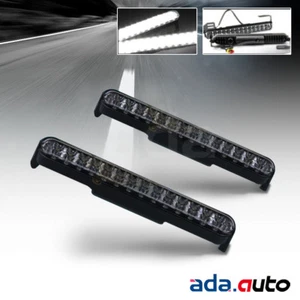 8.5" 28 LED BLACK HOUSING BUMPER FOG LIGHTS DRL LAMPS NEW PAIR - Picture 1 of 1
