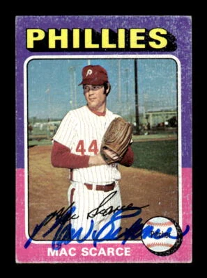 1975 Topps Mini #527 Mac Scarce HAND SIGNED AUTO - Image 1 of 2